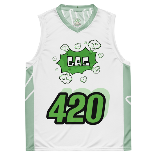 In Gas We Trust Gas Comic Basketball Jersey (Recycled)
