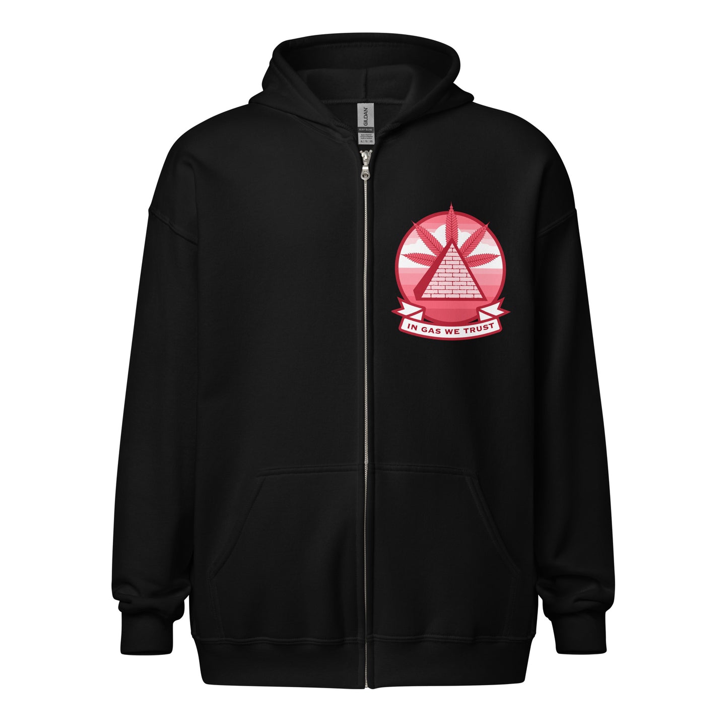 In Gas We Trust Zip-Up Hoodie - Varsity Red