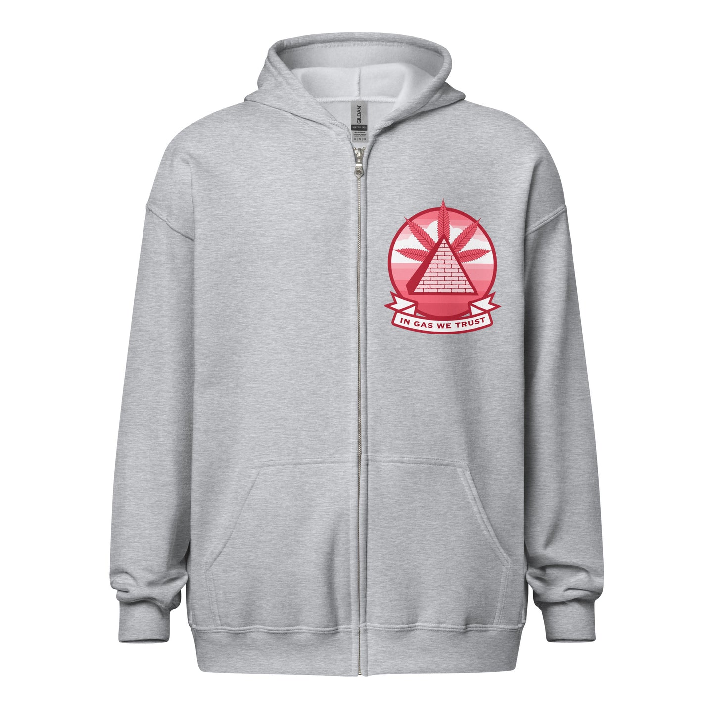 In Gas We Trust Zip-Up Hoodie - Varsity Red