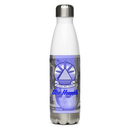 In Gas We Trust Stainless Steel Water Bottle - Blue Hunnids