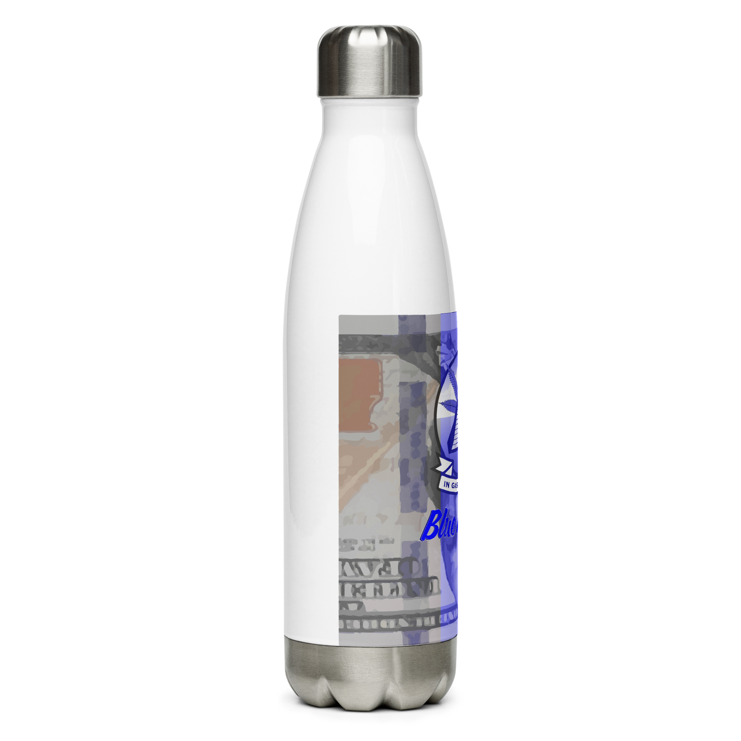 In Gas We Trust Stainless Steel Water Bottle - Blue Hunnids